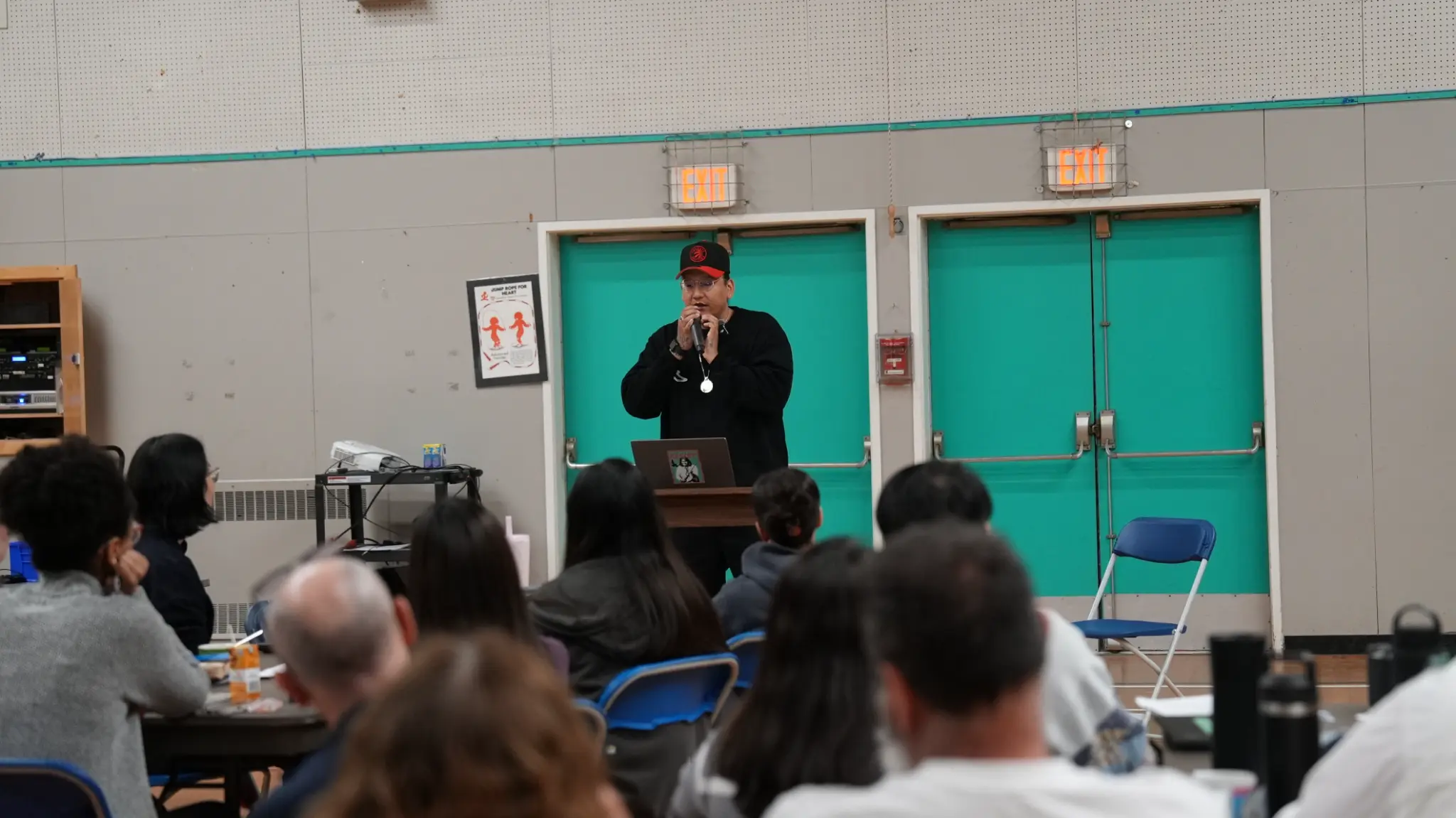 Dakota Bear presenting to school staff